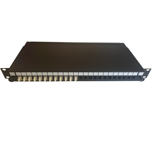 CMW Ltd | LC Duplex 24 port 24 position patch panel loaded with 12 LC duplex multimode adaptors