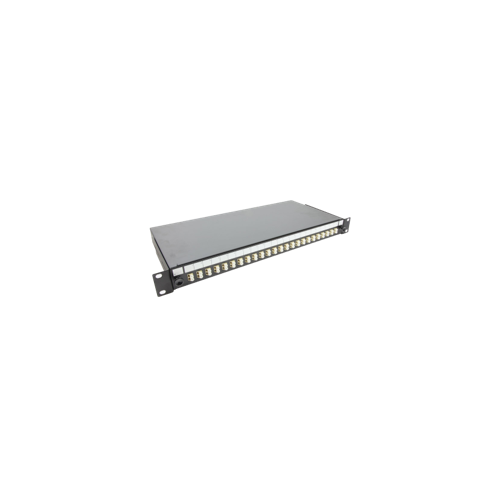 CMW Ltd | LC Quad front sliding tray 24 position patch panel loaded with 24 LC quad multimode adaptors