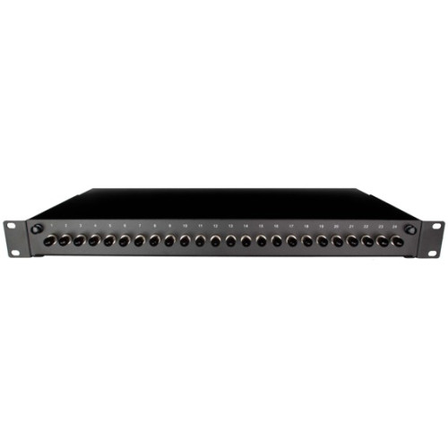 CMW Ltd | ST Simplex 24 port patch panel loaded with 8 ST screw mounted multimode adaptors