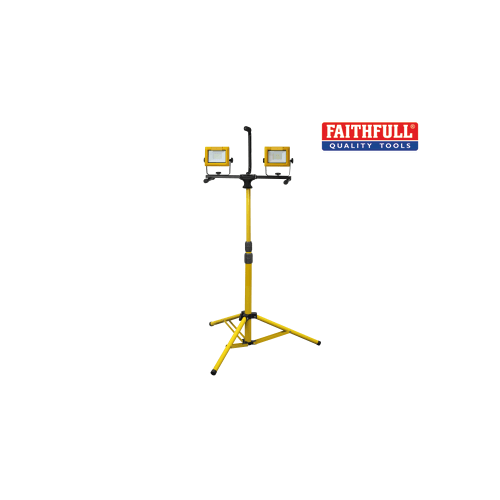 Faithfull LED Twin Tripod Site Light 70W 110V