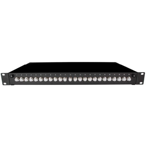 CMW Ltd | FC Simplex 24 port patch panel loaded with 24 FC screw mounted singlemode adaptors