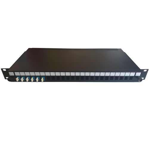 CMW Ltd | LC Duplex 12 port 24 position patch panel loaded with 6 LC duplex singlemode adaptors