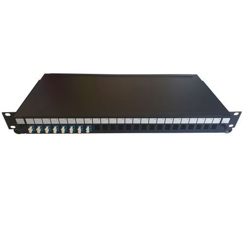 CMW Ltd | LC Duplex 16 port 24 position patch panel loaded with 8 LC duplex singlemode adaptors