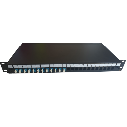 CMW Ltd | LC Duplex 24 port 24 position patch panel loaded with 12 LC duplex singlemode adaptors