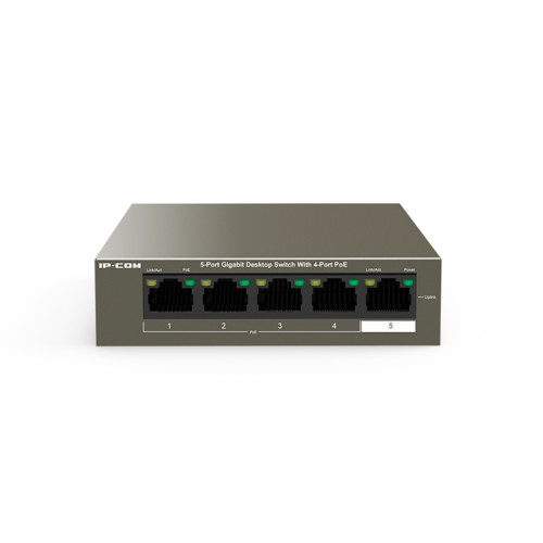 IP-Com G1105P-4-63W  | 5 Port Gigabit Switch with 4 Ports PoE (30W Max per port, 58W Total PoE Budget)