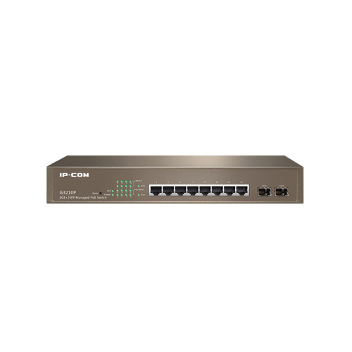 IP-Com G3210P | 8 Port Gigabit Switch with 8 Ports PoE + 2 SFP Ports (30W Max per port, 115W Total PoE Budget)