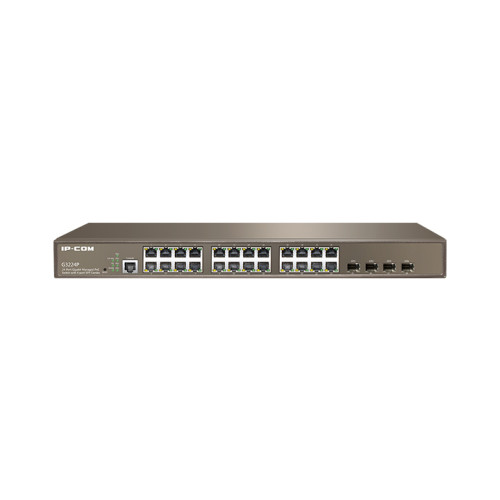 IP-Com G3224P  | 24 Port Gigabit PoE Smart Switch with 4 SFP Ports (30W Max per port, 370W Total PoE Budget)