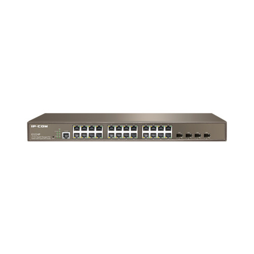 IP-Com G3224P | 24 Port Gigabit PoE Smart Switch with 4 SFP Ports (30W Max per port, 370W Total PoE Budget)