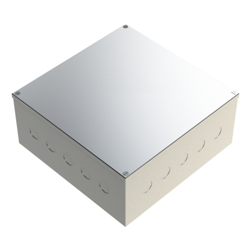 225mm x 225mm x 100mm Pre Galvanised Adaptable Box with Knockouts