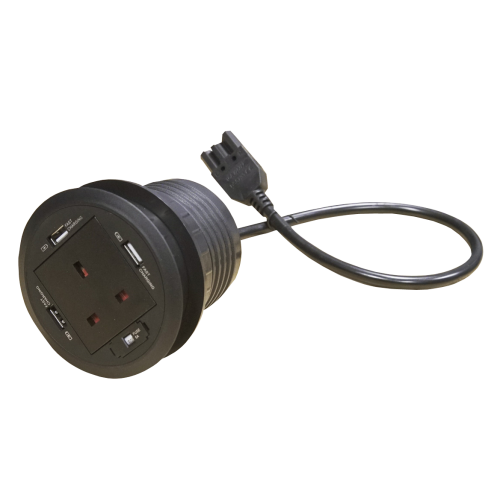 CMW Ltd | Black Grommet 1x Power & 3 X USB Power
