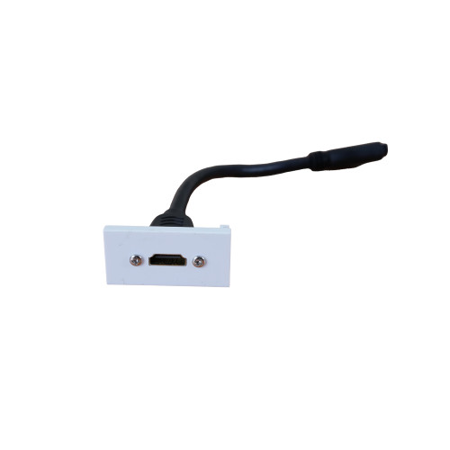 HDMI Female Euromod 25mm x 50mm with 200mm Female Lead White