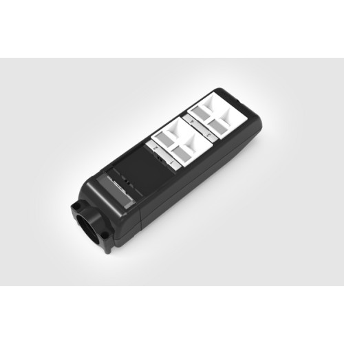 HellermannTyton HT-POD-34MM-4P 4 Way Plastic POD Box 51mm High with 4 x 6C Keystone Adaptors & 34mm Entry