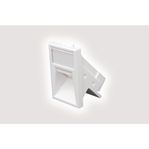 HellermannTyton HTC-6CA50/WH Angled Shutter Facia LJ6C for Keystone Jack White