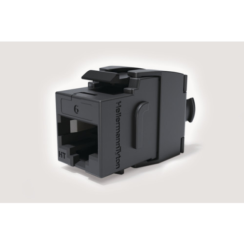 HellermannTyton HTC-C6U-KJ12/BK Cat6 Unshielded Keystone Jack Tool Free Black (Box/12)