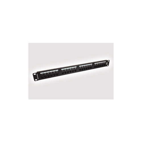 HellermannTyton HTC-C6U-PP241U/BK/B Cat6 1U 24 Port UTP Patch Panel B Metal Black