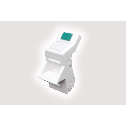 HellermannTyton HTC-EMA50/WH Angled Shutter Facia Euro 25mm x 50mm for Keystone Jack White Each