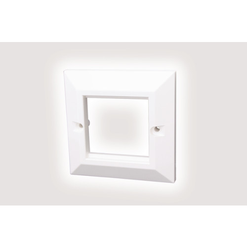 HellermannTyton HTC-FP1GBV30/WH Single Gang Bevelled Faceplate Accepts 2 Euro Modules White