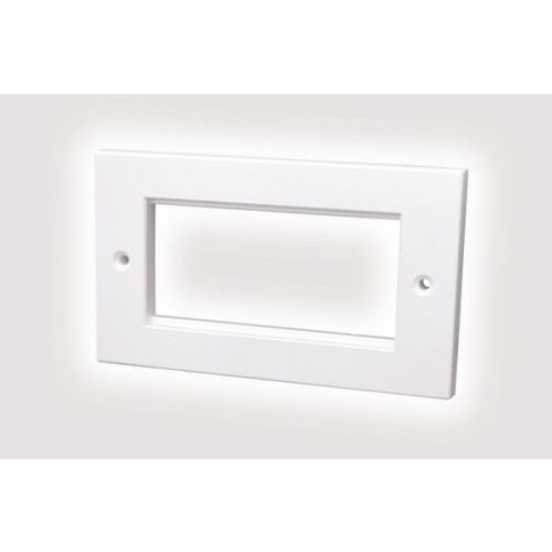 HellermannTyton HTC-FP2GFL30/WH Double Gang Flat Faceplate Accepts 2 Euro Modules White