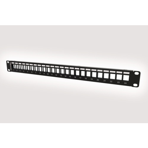 HellermannTyton HTC-XXS-PPF241U/BK 1U 24 Port Unloaded Shielded Patch Panel Black