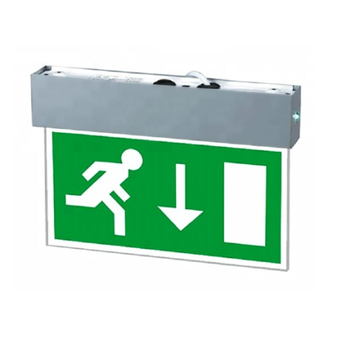Ceiling mounted emergency exit sign, 3Hr non-maintained, self-test Right Arrow
