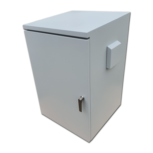 IP55 4U Wall Cabinet, 450mm Deep, with Cowled Fan & Filter Set - Grey