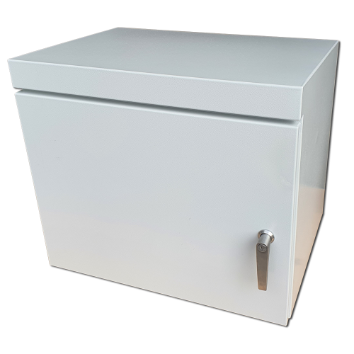 IP66 9U Wall Cabinet, 450mm Deep, Grey Powder Coated Galvanised Mild Steel