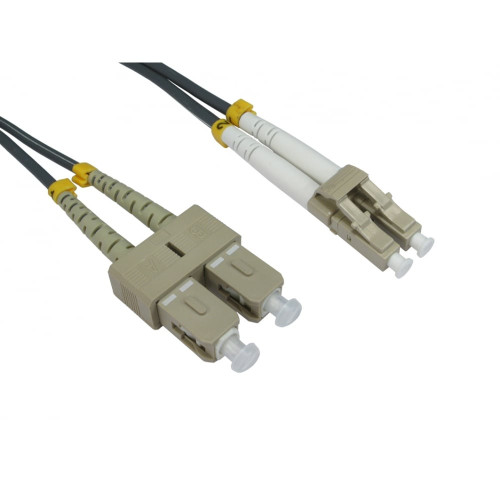 CMW Ltd Fibreoptic Patch Lead | 1m LC-SC OM1 62.5/125um - 2mm duplex patchcord GREY