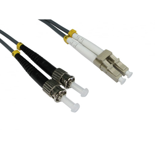 CMW Ltd Fibreoptic Patch Lead | 1m LC-ST OM1 62.5/125um - 2mm duplex patchcord GREY