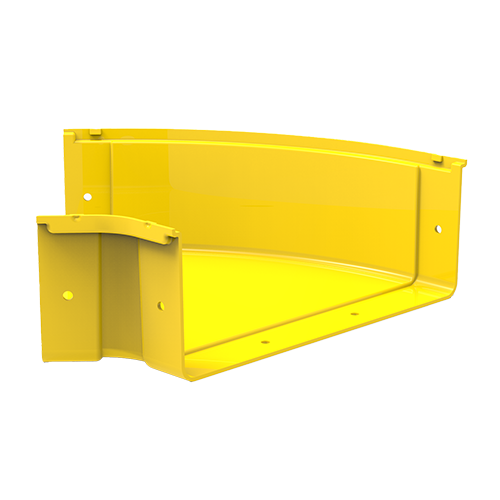 HellermannTyton GigaDuct 300mm x 100mm 45&Acirc;&deg; Horizontal Elbow No Cover Yellow
