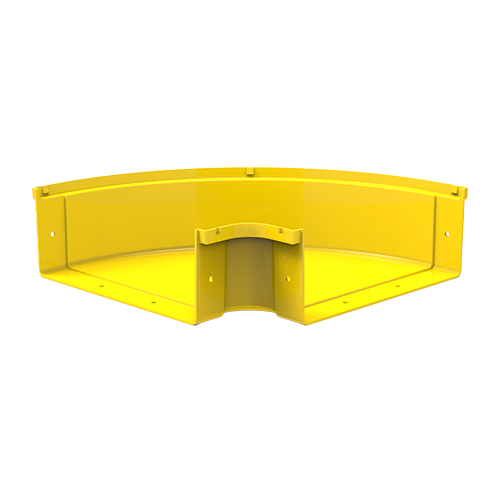 HellermannTyton GigaDuct 300mm x 100mm 90&Acirc;&deg; Horizontal Elbow No Cover Yellow