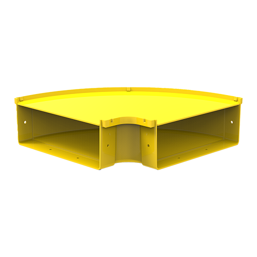 HellermannTyton GigaDuct 300mm x 100mm 90&Acirc;&deg; Horizontal Elbow With Cover Yellow