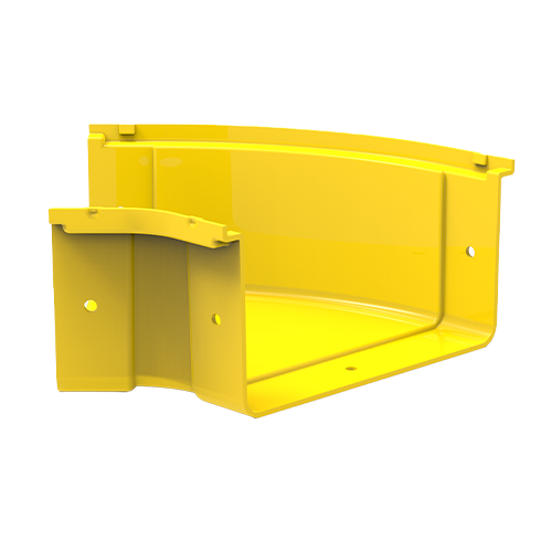 HellermannTyton GigaDuct 200mm x 100mm 45&Acirc;&deg; Horizontal Elbow No Cover Yellow