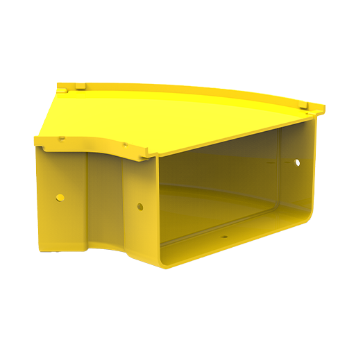 HellermannTyton GigaDuct 300mm x 100mm 45&Acirc;&deg; Horizontal Elbow With Cover Yellow