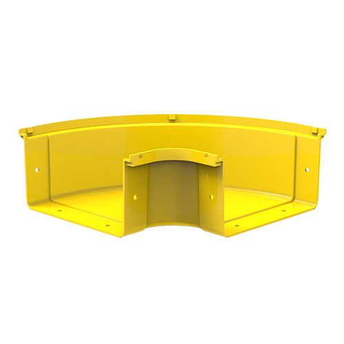 HellermannTyton GigaDuct 200mm x 100mm 90&Acirc;&deg; Horizontal Elbow No Cover Yellow