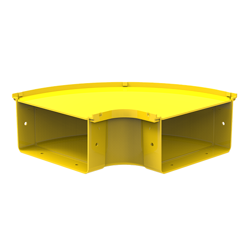 HellermannTyton GigaDuct 200mm x 100mm 90&Acirc;&deg; Horizontal Elbow With Cover Yellow