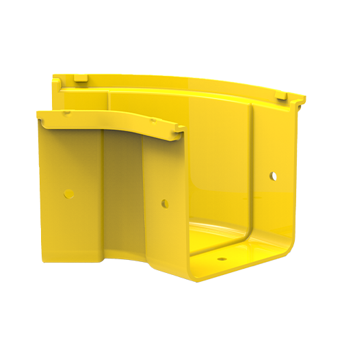 HellermannTyton GigaDuct 100mm x 100mm 45&Acirc;&deg; Horizontal Elbow No Cover Yellow