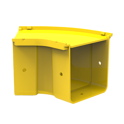 HellermannTyton GigaDuct 100mm x 100mm 45&Acirc;&deg; Horizontal Elbow With Cover Yellow