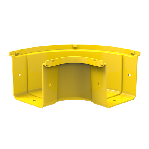 HellermannTyton GigaDuct 100mm x 100mm 90&Acirc;&deg; Horizontal Elbow No Cover Yellow