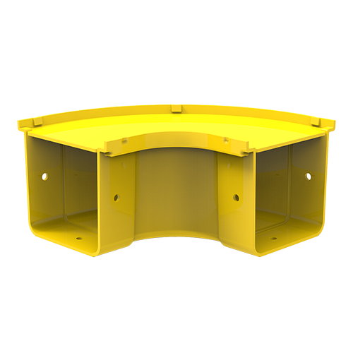 HellermannTyton GigaDuct 100mm x 100mm 90&Acirc;&deg; Horizontal Elbow With Cover Yellow