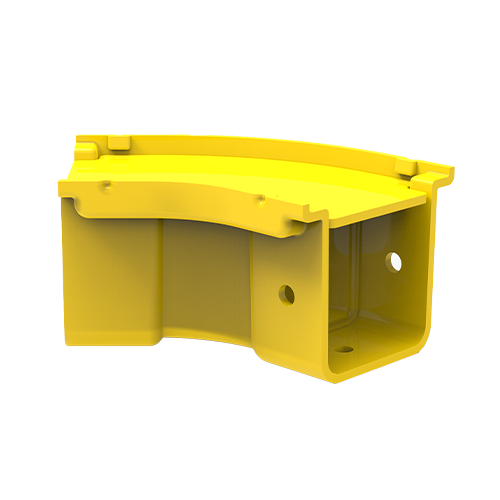 HellermannTyton GigaDuct 50mm x 50mm 45&Acirc;&deg; Horizontal Elbow With Cover Yellow