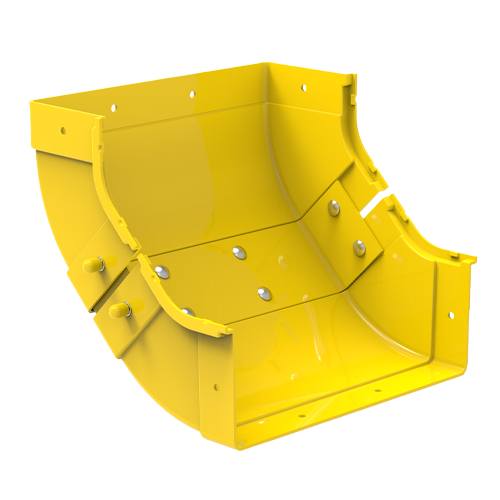 HellermannTyton GigaDuct 300mm x 100mm 90&Acirc;&deg; Vertical Up Inside Elbow No Cover Yellow