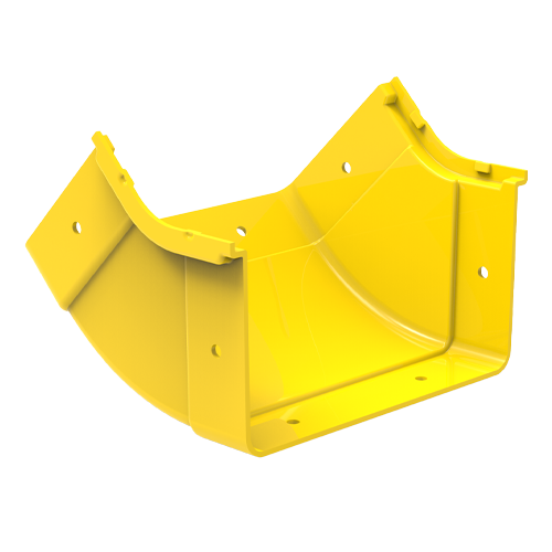 HellermannTyton GigaDuct 200mm x 100mm 45&Acirc;&deg; Vertical Up Inside Elbow No Cover Yellow