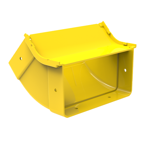 HellermannTyton GigaDuct 200mm x 100mm 45&Acirc;&deg; Vertical Up Inside Elbow With Cover Yellow