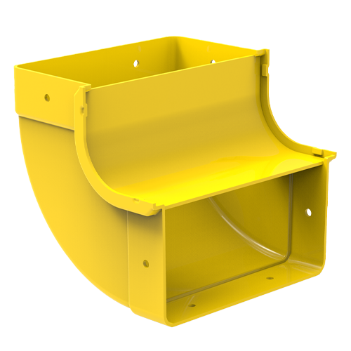 HellermannTyton GigaDuct 200mm x 100mm 90&Acirc;&deg; Vertical Up Inside Elbow With Cover Yellow