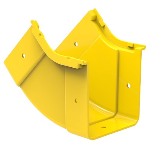 HellermannTyton GigaDuct 100mm x 100mm 45&Acirc;&deg; Vertical Up Inside Elbow No Cover Yellow