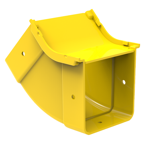 HellermannTyton GigaDuct 100mm x 100mm 45&Acirc;&deg; Vertical Up Inside Elbow With Cover Yellow