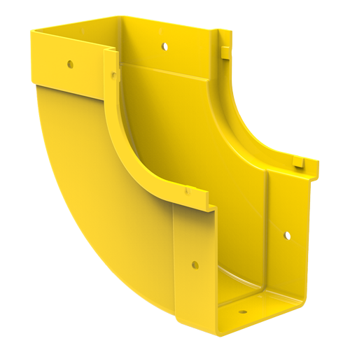 HellermannTyton GigaDuct 100mm x 100mm 90&Acirc;&deg; Vertical Up Inside Elbow No Cover Yellow