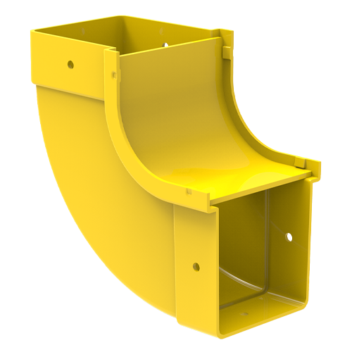 HellermannTyton GigaDuct 100mm x 100mm 90&Acirc;&deg; Vertical Up Inside Elbow With Cover Yellow