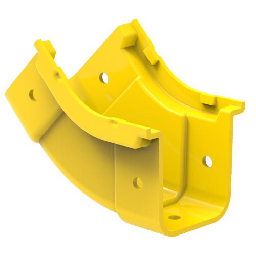 HellermannTyton GigaDuct 50mm x 50mm 45&Acirc;&deg; Vertical Up Inside Elbow No Cover Yellow