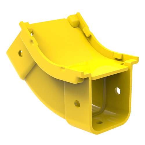 HellermannTyton GigaDuct 50mm x 50mm 45&Acirc;&deg; Vertical Up Inside Elbow With Cover Yellow